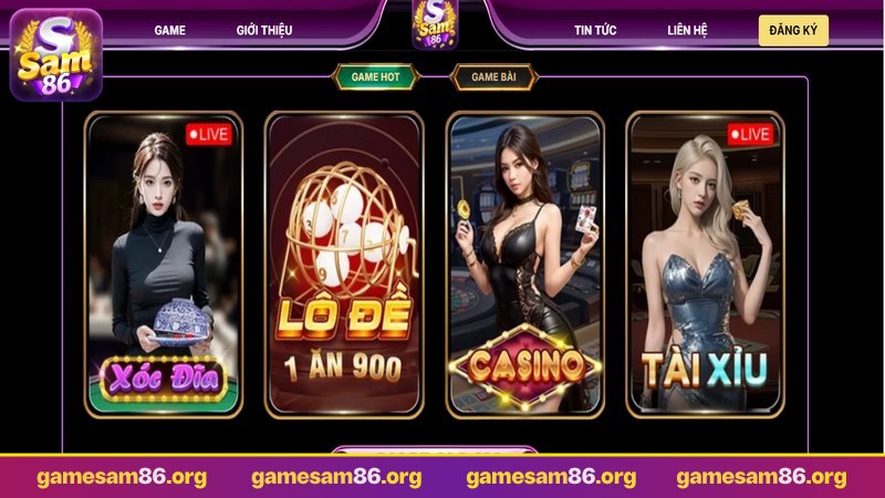 đăng ký sam86 truy cập vào website