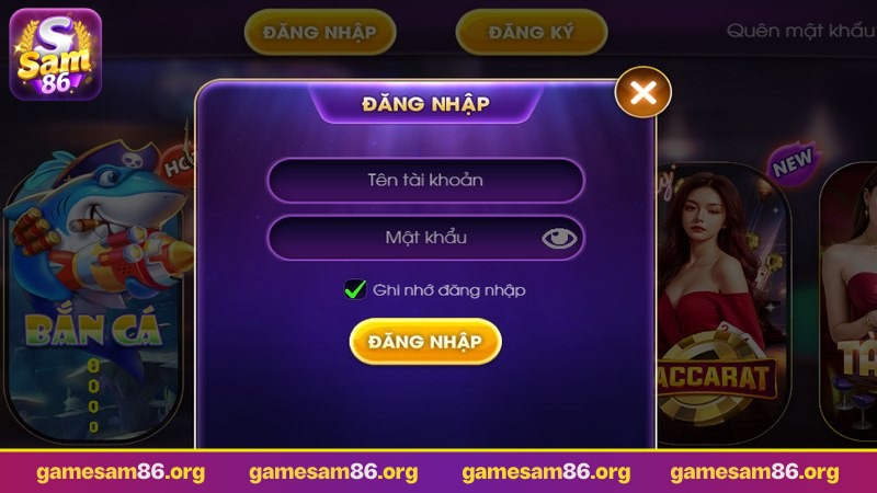 đăng nhập sam86 trải nghiệm game