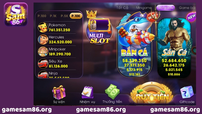 phần thưởng jackpot sam86 cực khủng